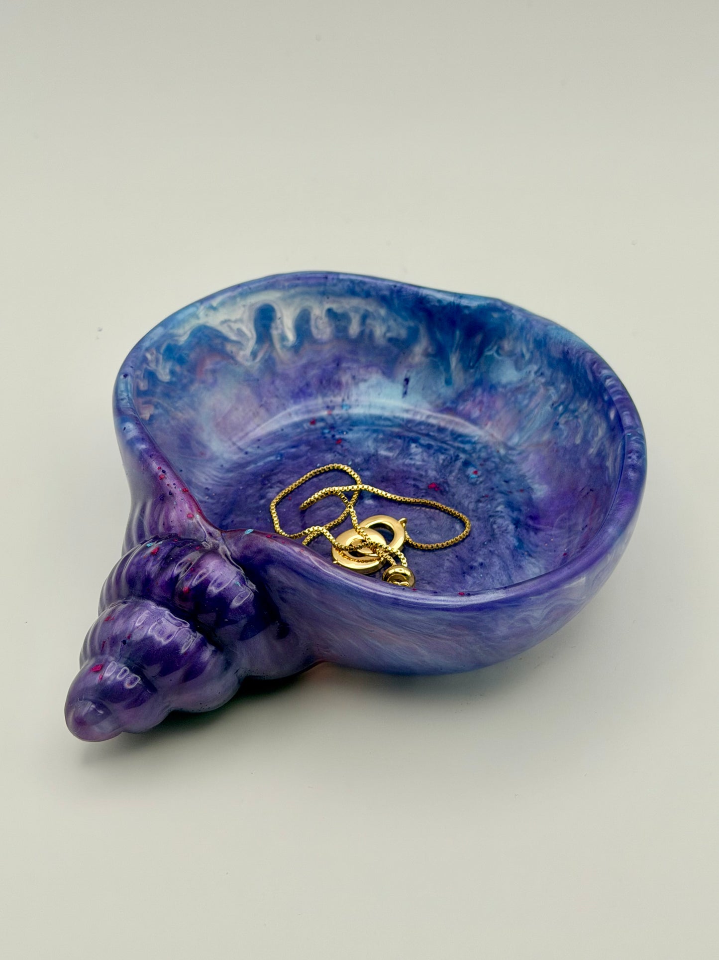 Blue and Purple Small Seashell Dish