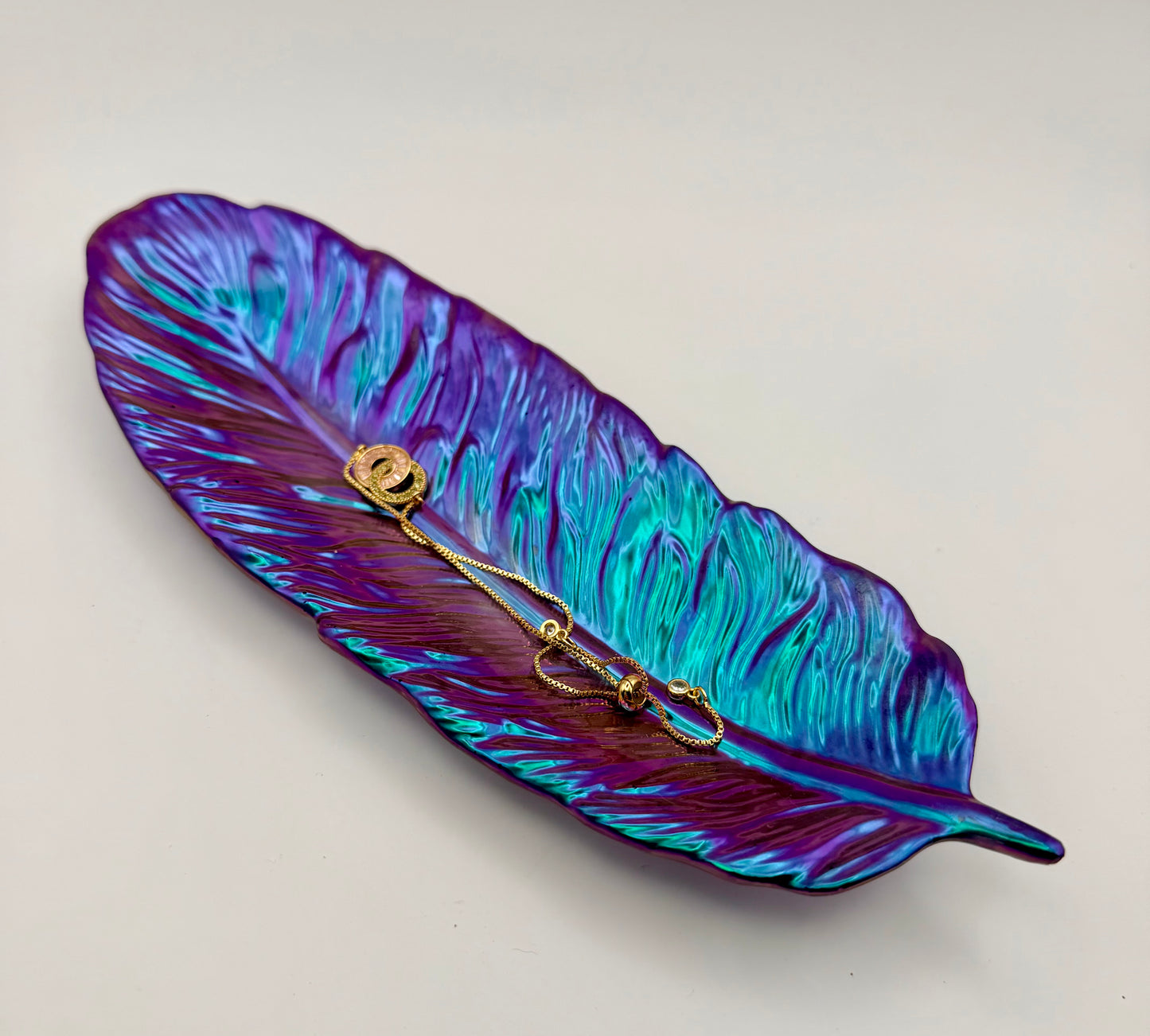 Chrome Feather-shaped Dish