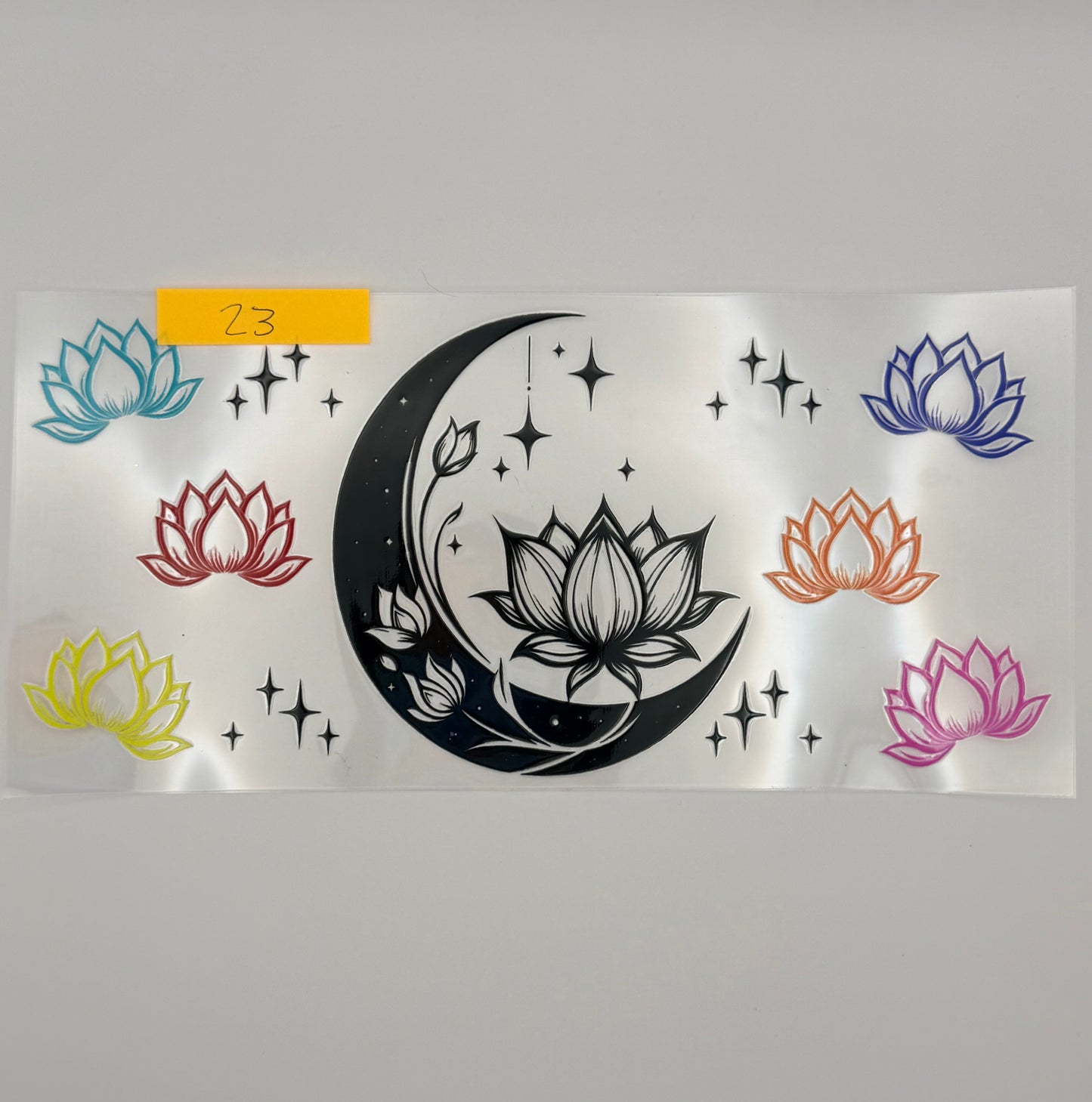 black moon colorful lotus