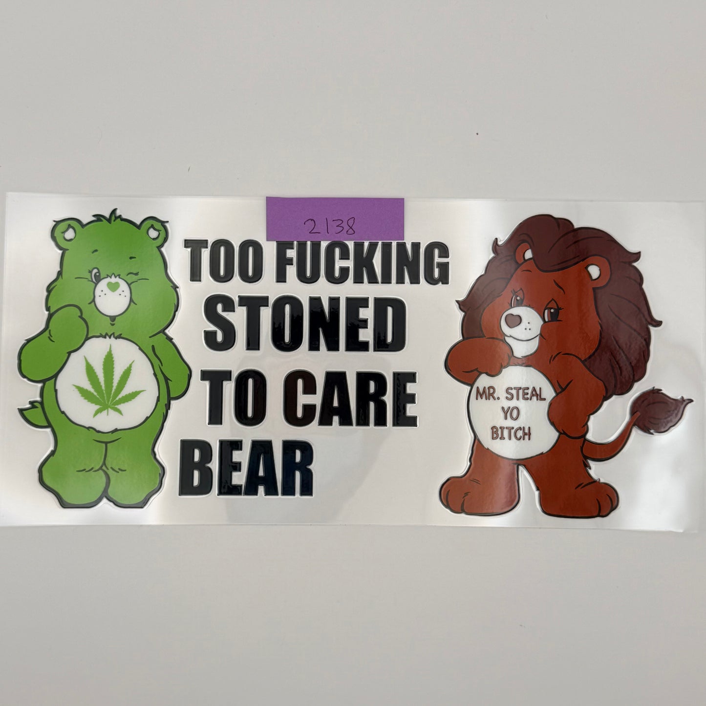 too stoned to care swearbear