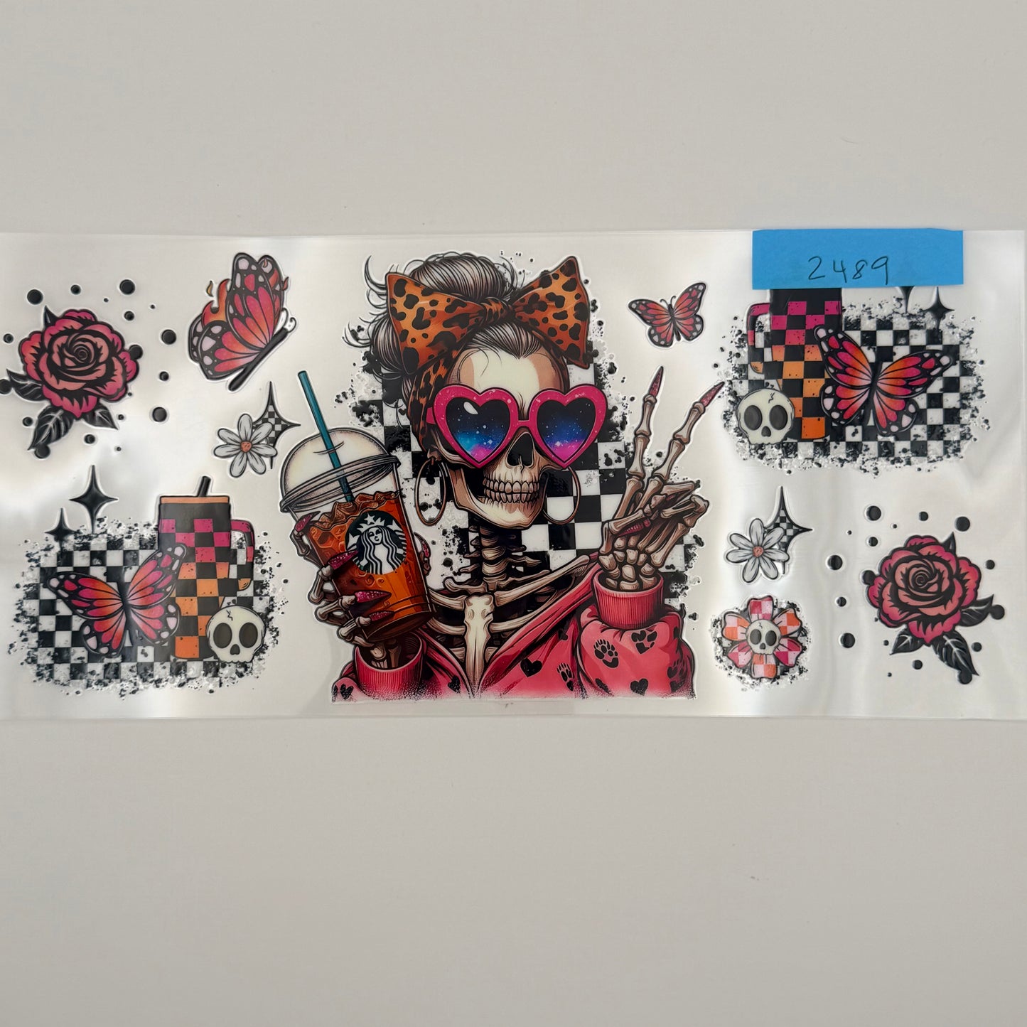 cool skeleton with coffee