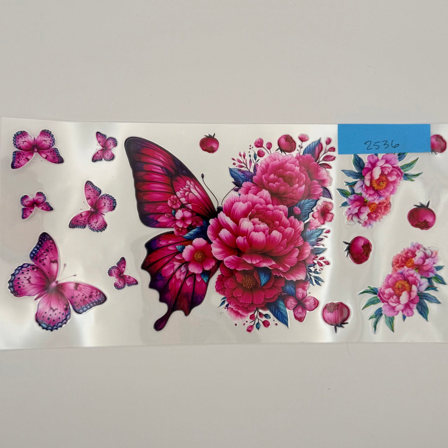 butterfly with pink flowers