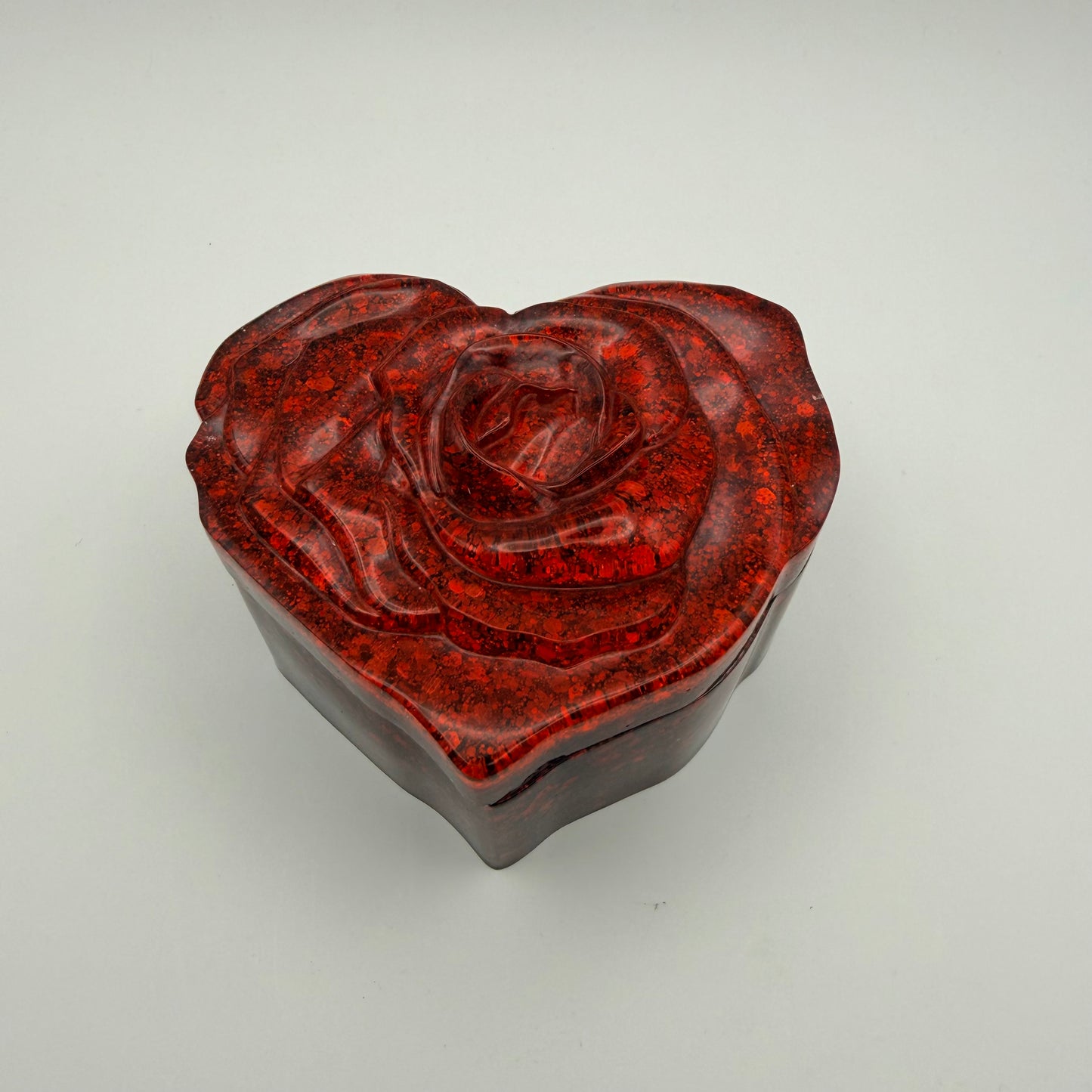 Stunning Red Glitter Heart Container