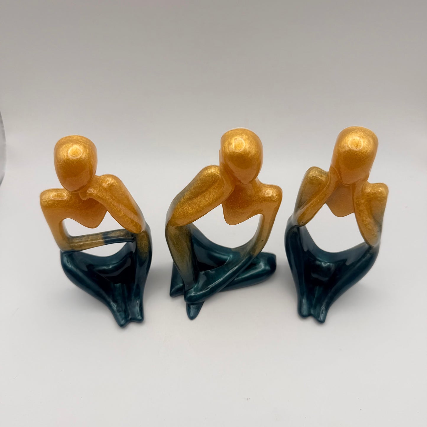 Gold and Blue/Green Set of “Thinkers”