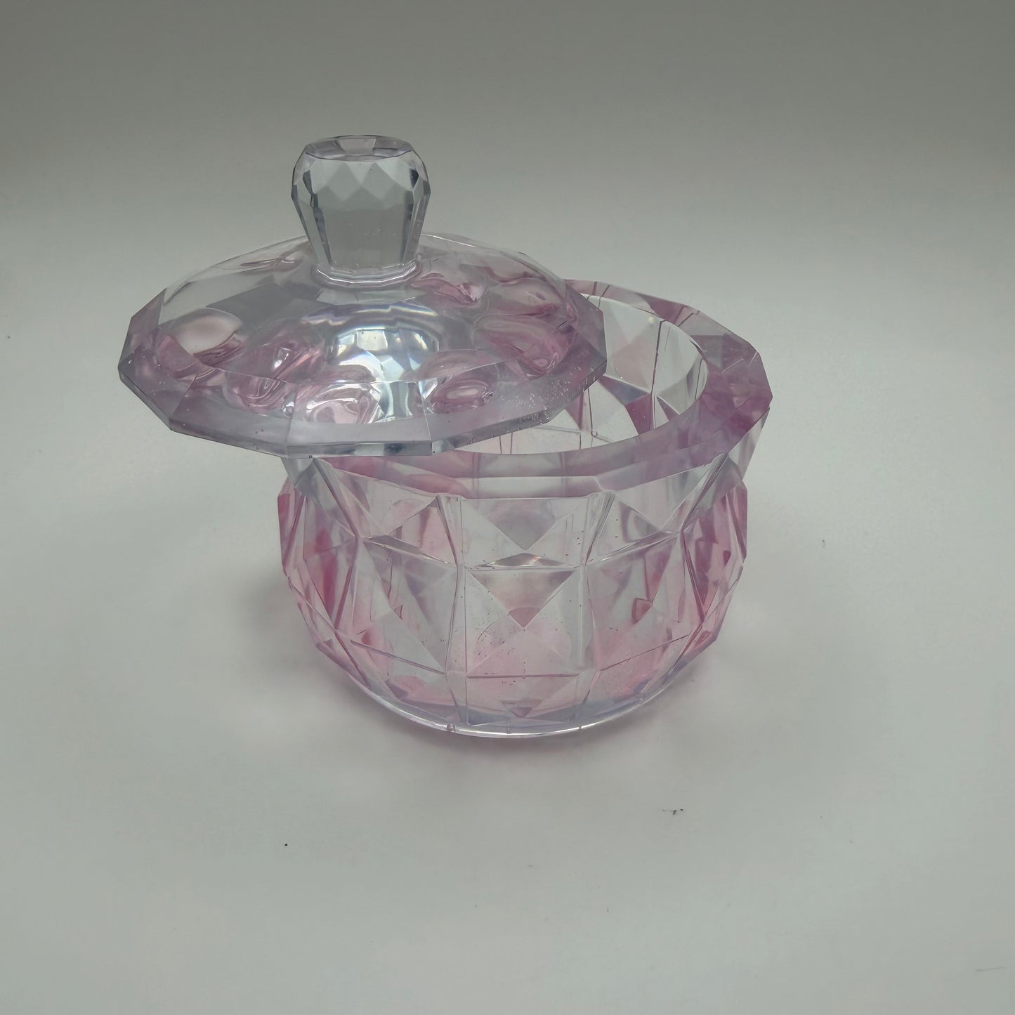 Beautiful Clear Diamond and Light Pink Container