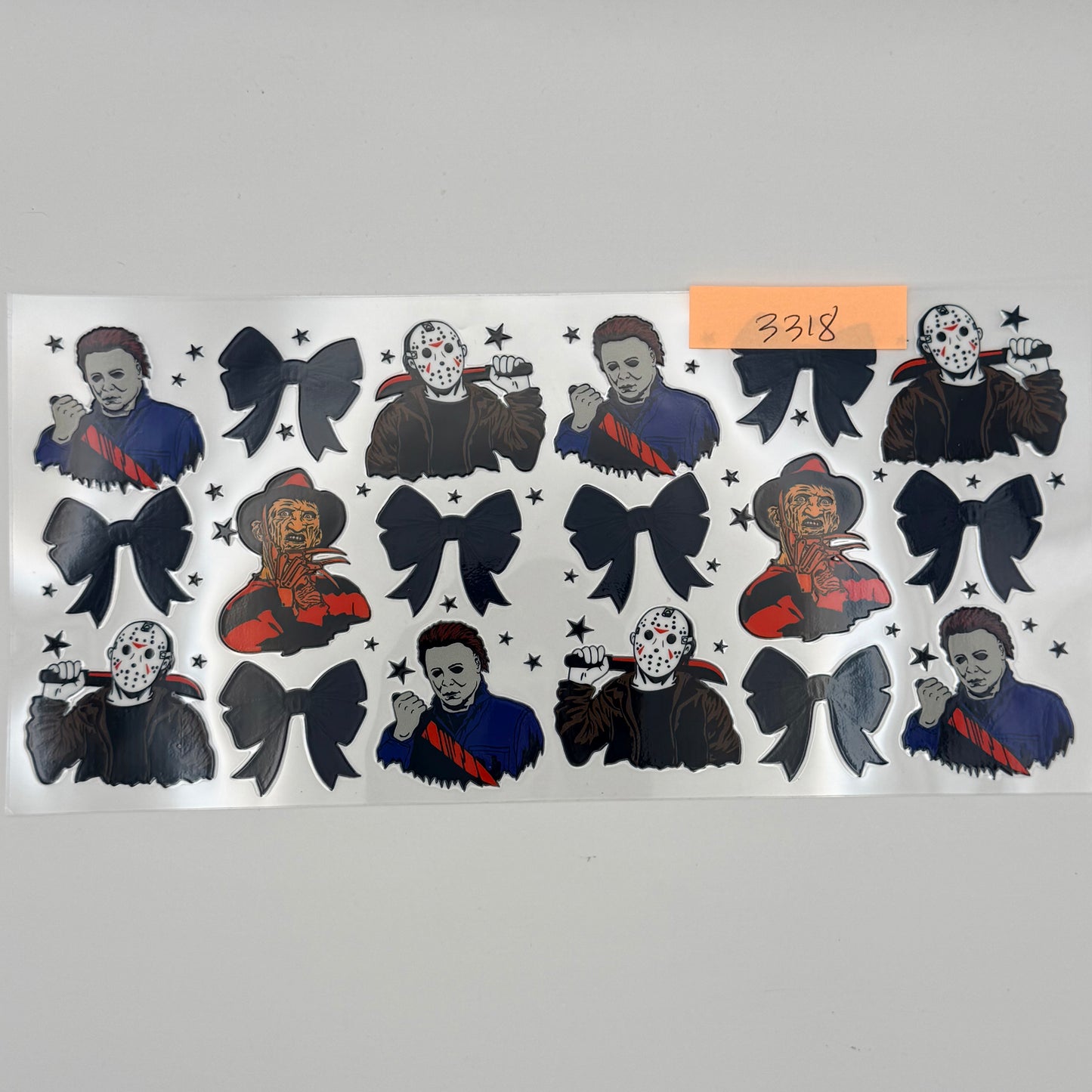 Michael, freddy, jason with bows