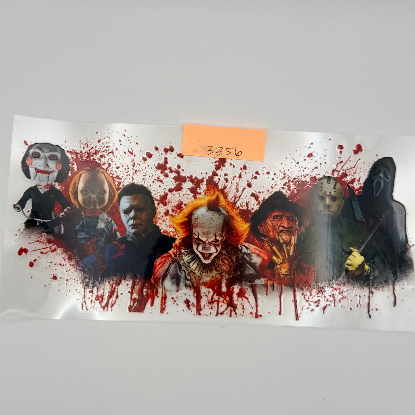Blood splatter horrow movie characters