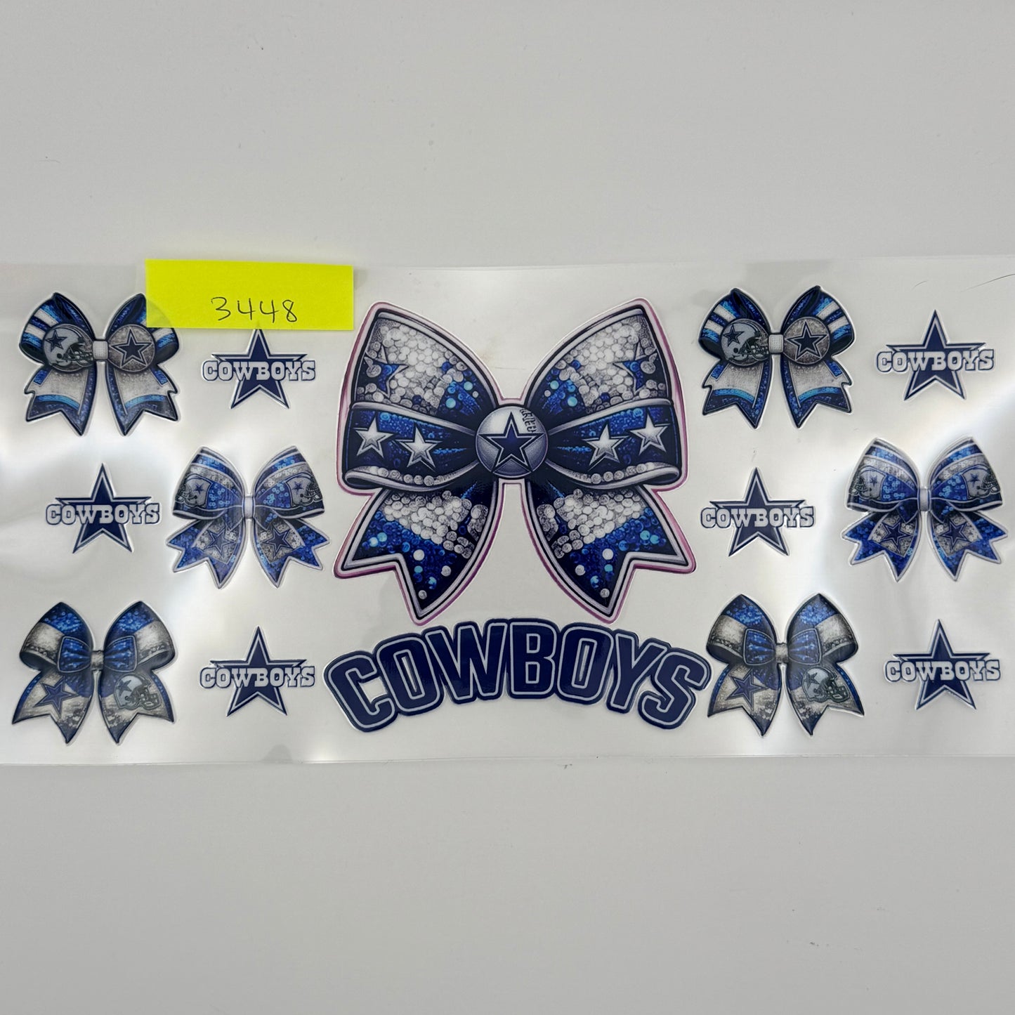 Dallas cowboys bow pink border