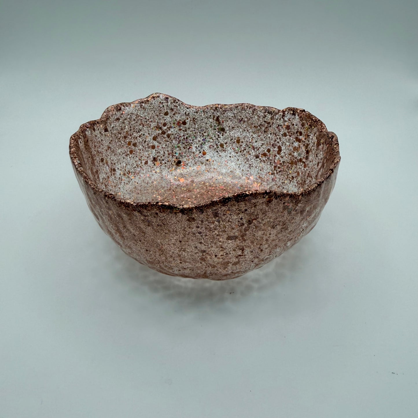 Sparkling Rose Gold Irregular Shaped Bowl