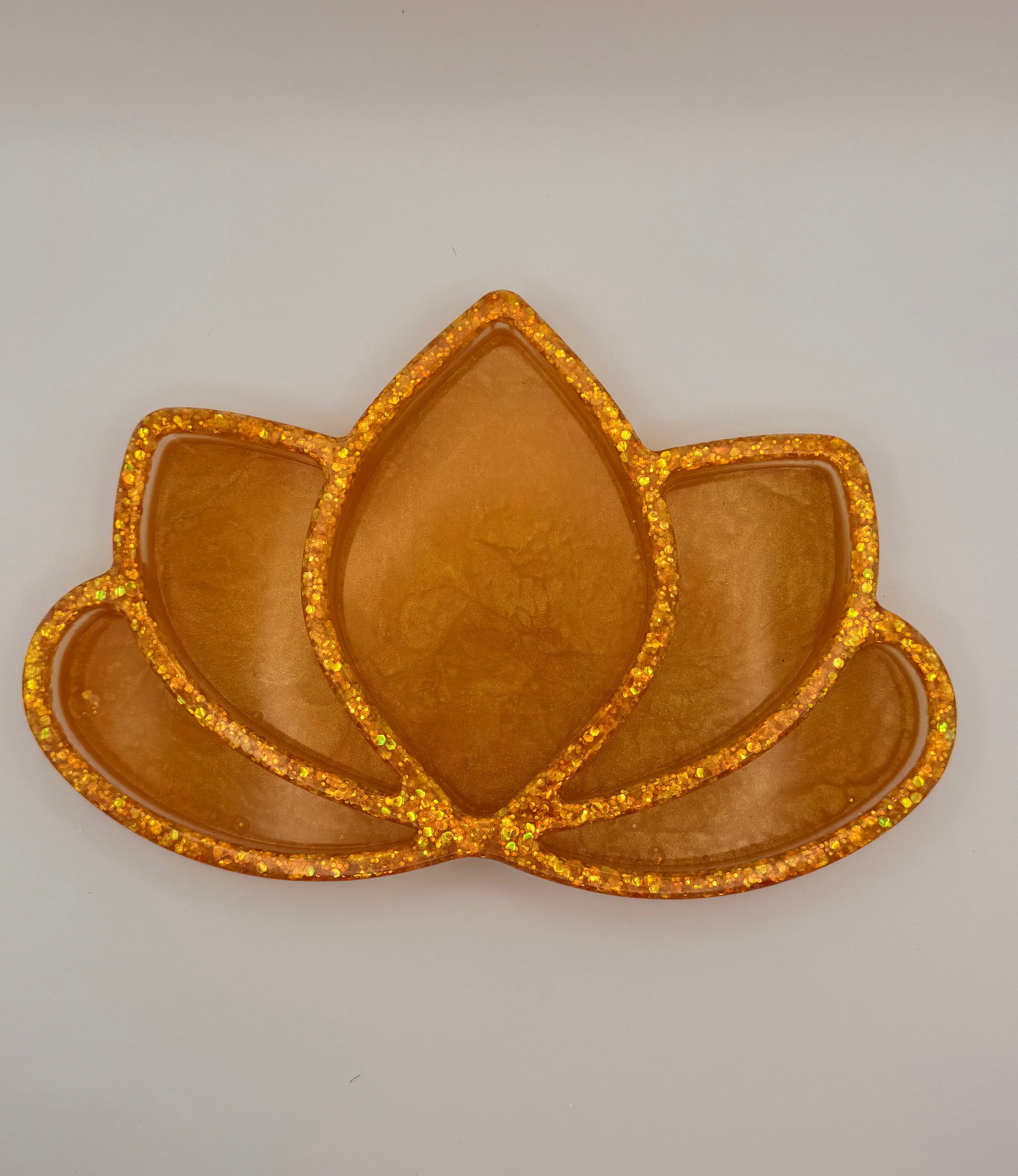 Orange lotus shaped resin tray