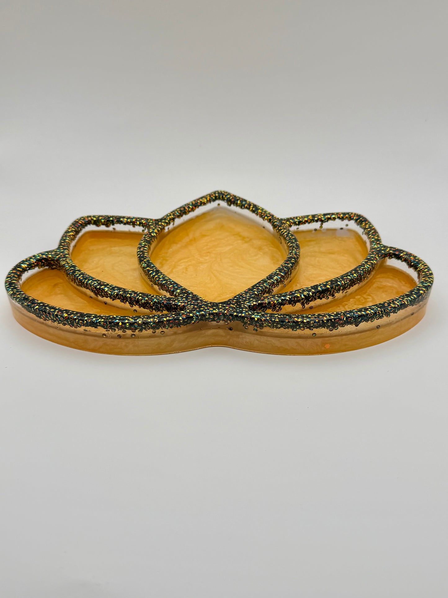 Lotus Tray Peach with Bubble Glitter