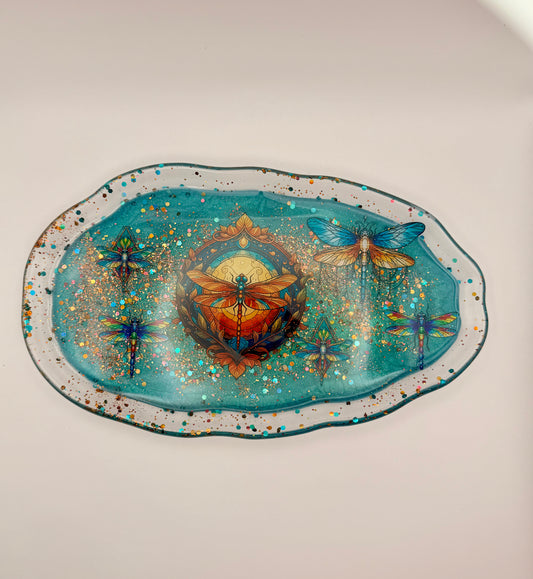 Dragonfly irregular-shaped resin tray