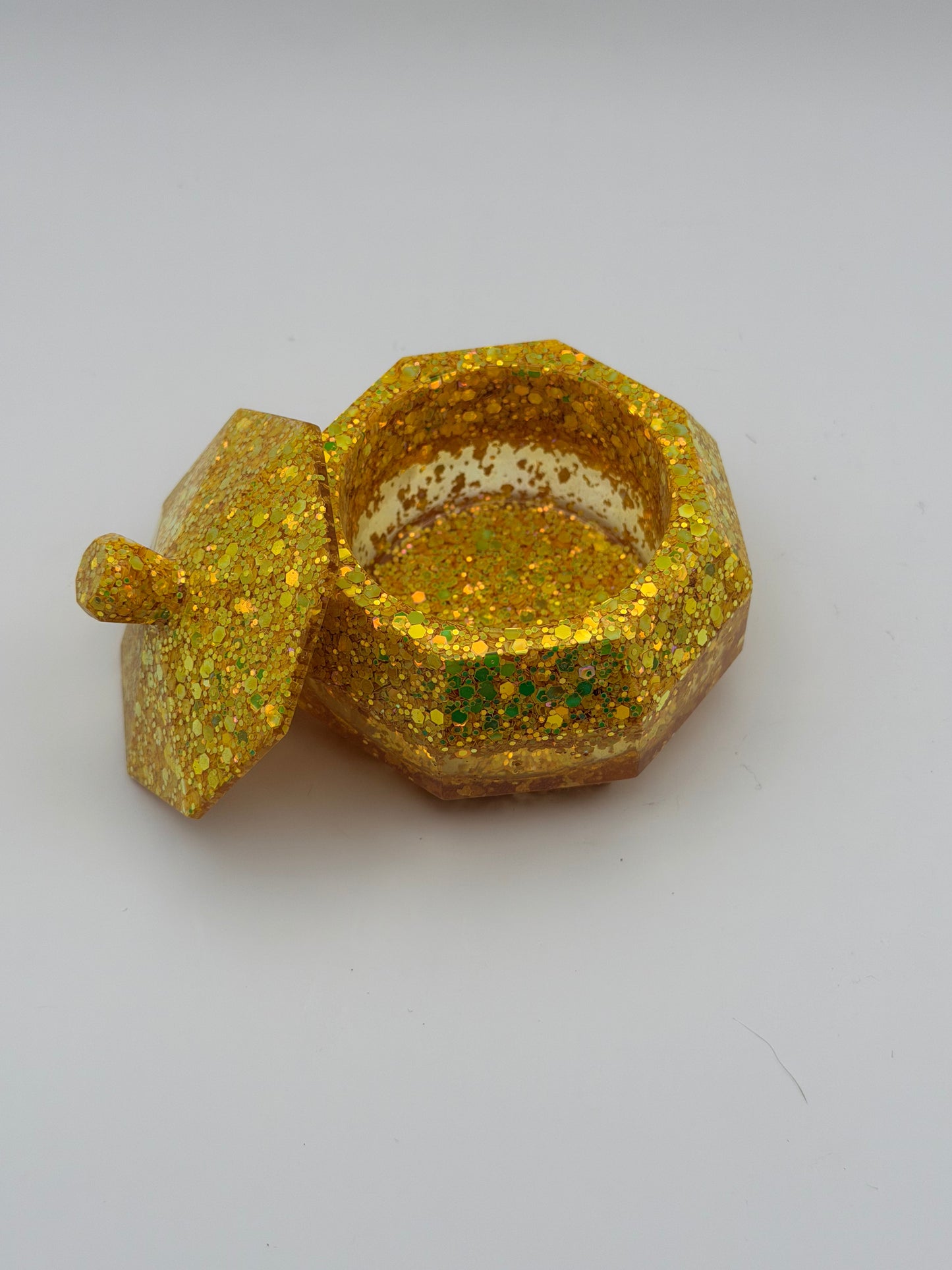 Yellow Glitter Small Container with Lid