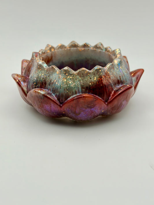 Lotus-shaped tea-light holder or container