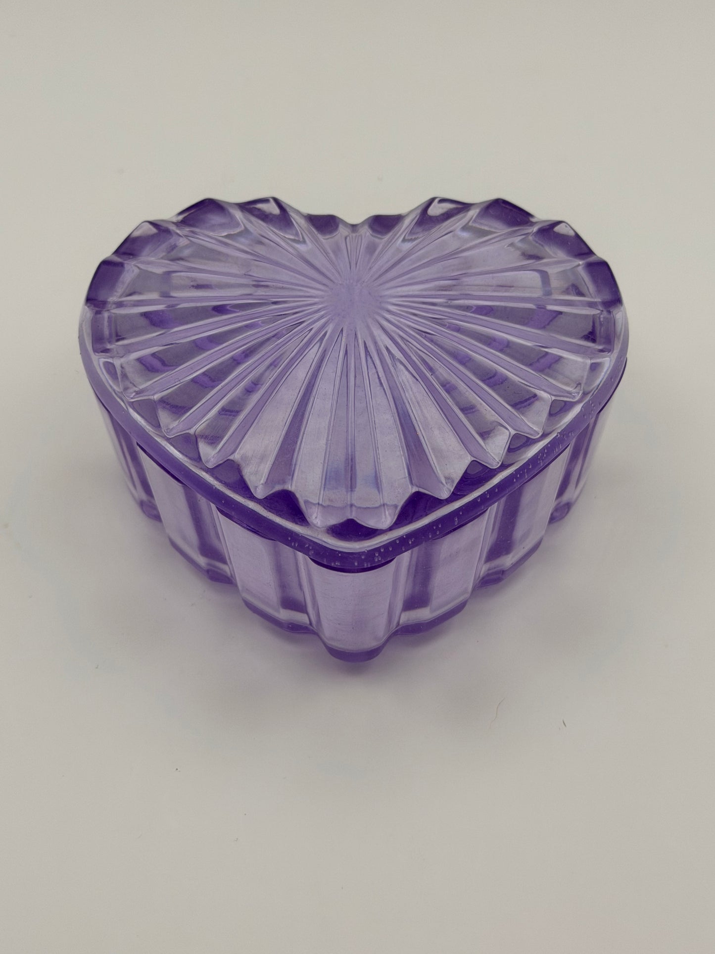 Purple Heart-Shaped Dish with Lid