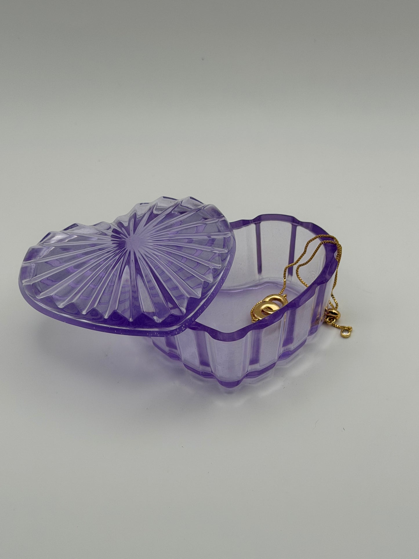 Purple Heart-Shaped Dish with Lid