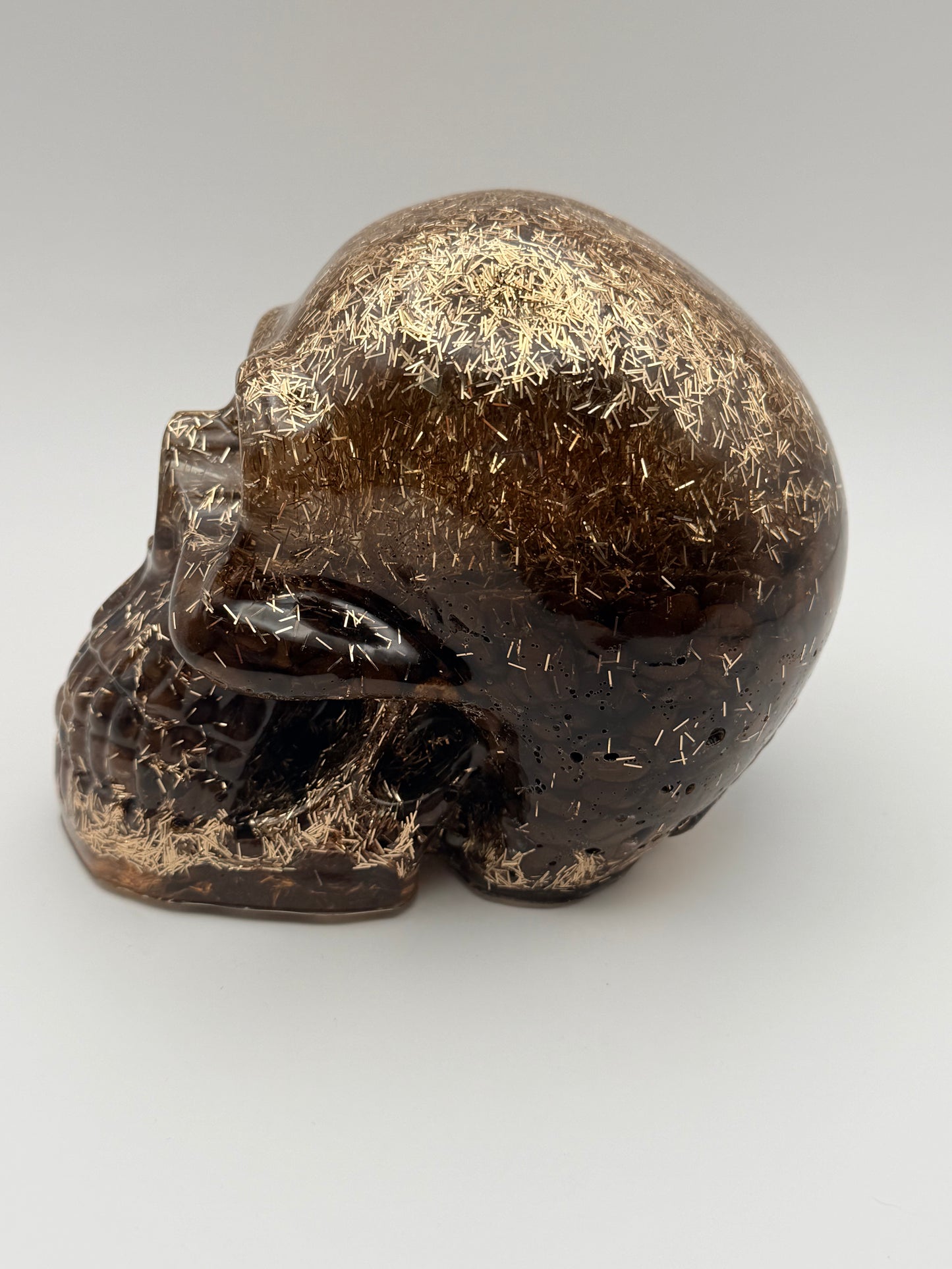 Gold and Brown Extra Large Skull