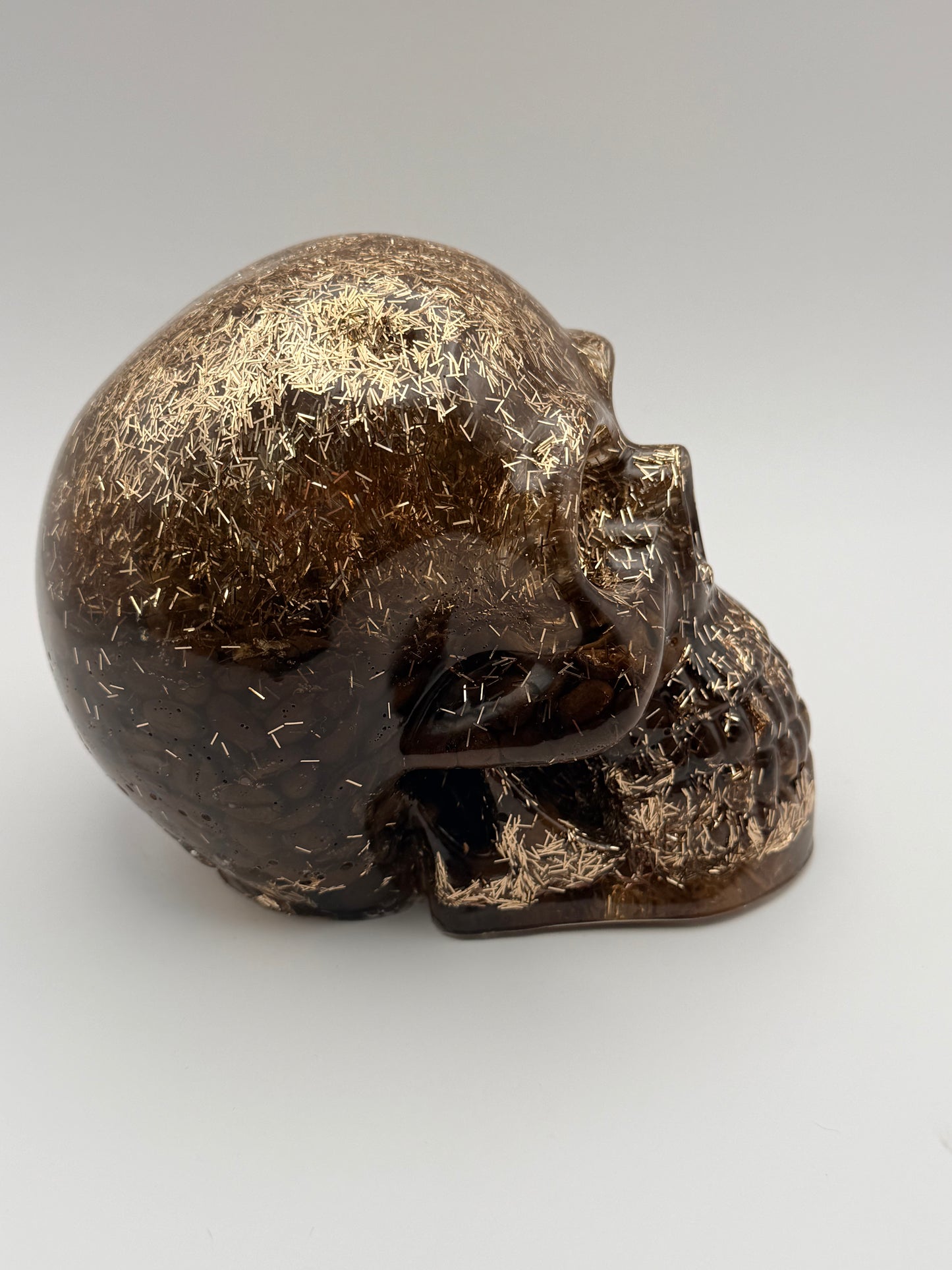 Gold and Brown Extra Large Skull