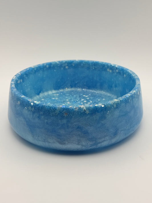 Medium size blue bowl with glitter