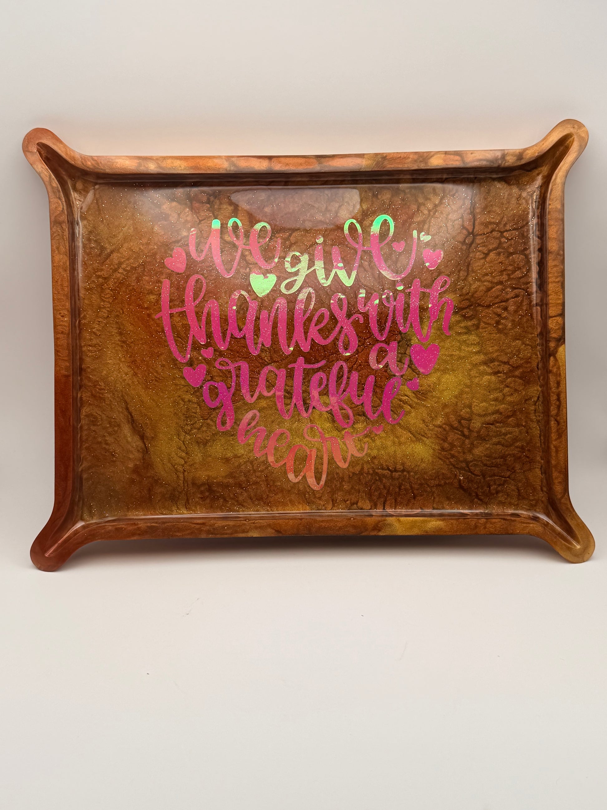 Large give-thanks fancy tray