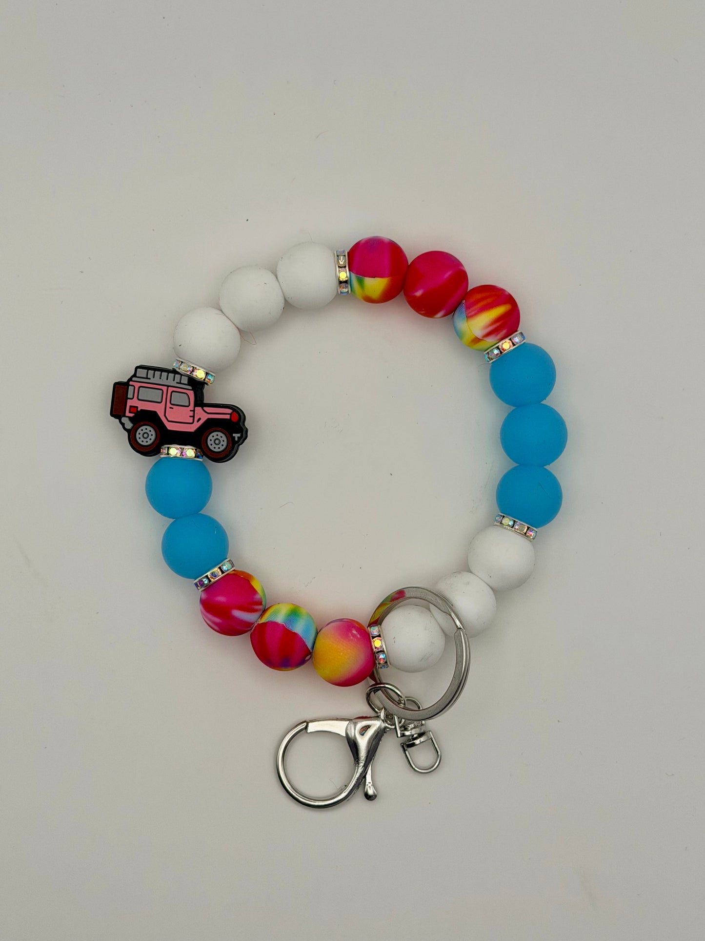 Jeep Silicone Beaded Wristlet/Keychain