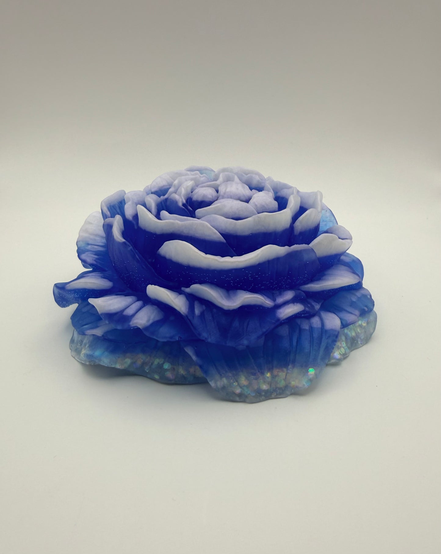XL Peony Flower (Blue/White/Glitter)