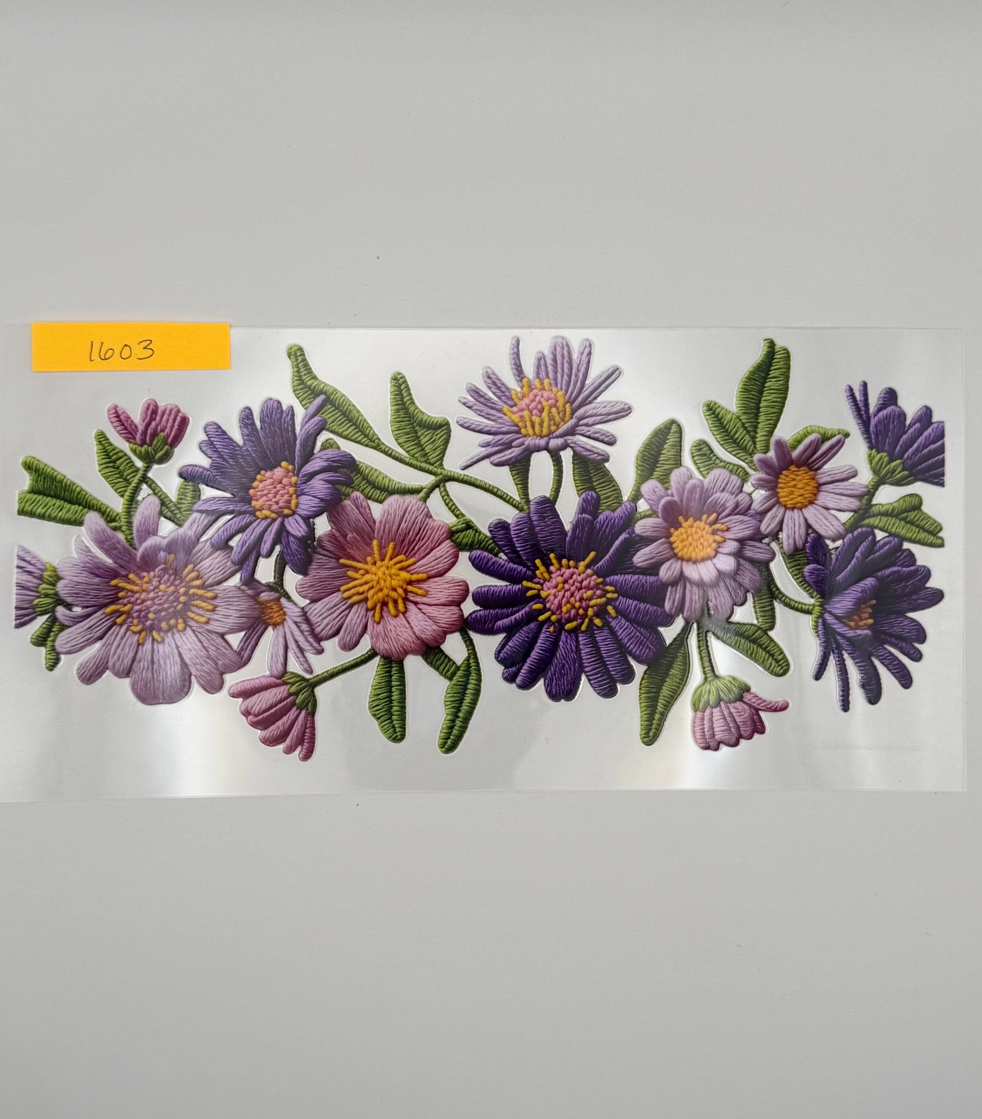purple crochet flowers