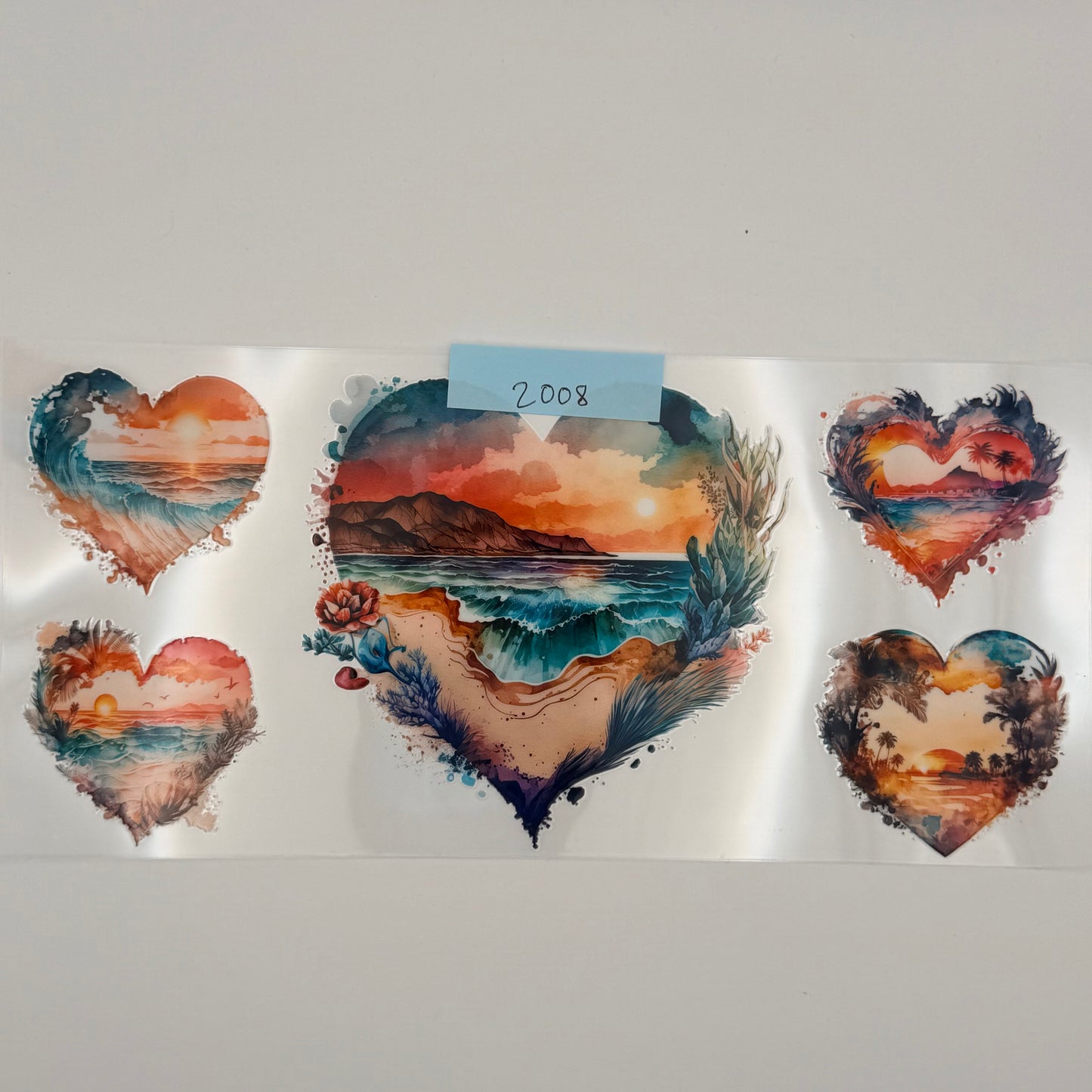 beach scene hearts
