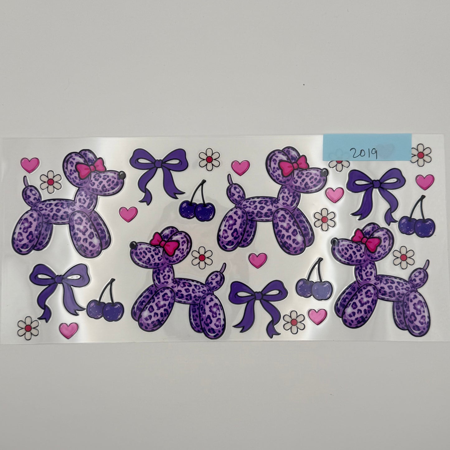 balloon dog purple cheetah print