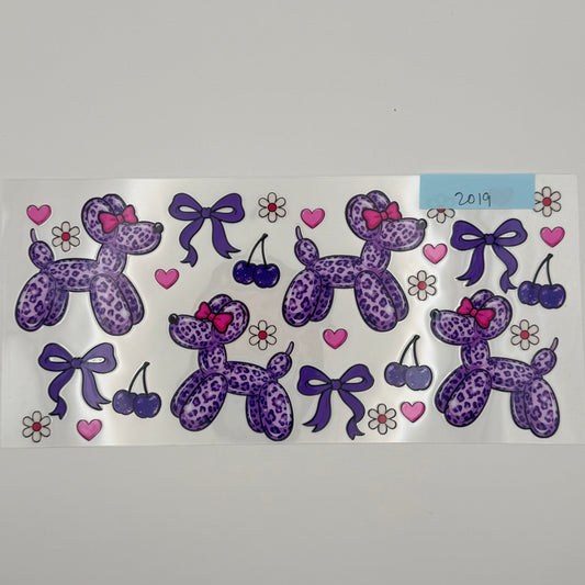 balloon dog purple cheetah print
