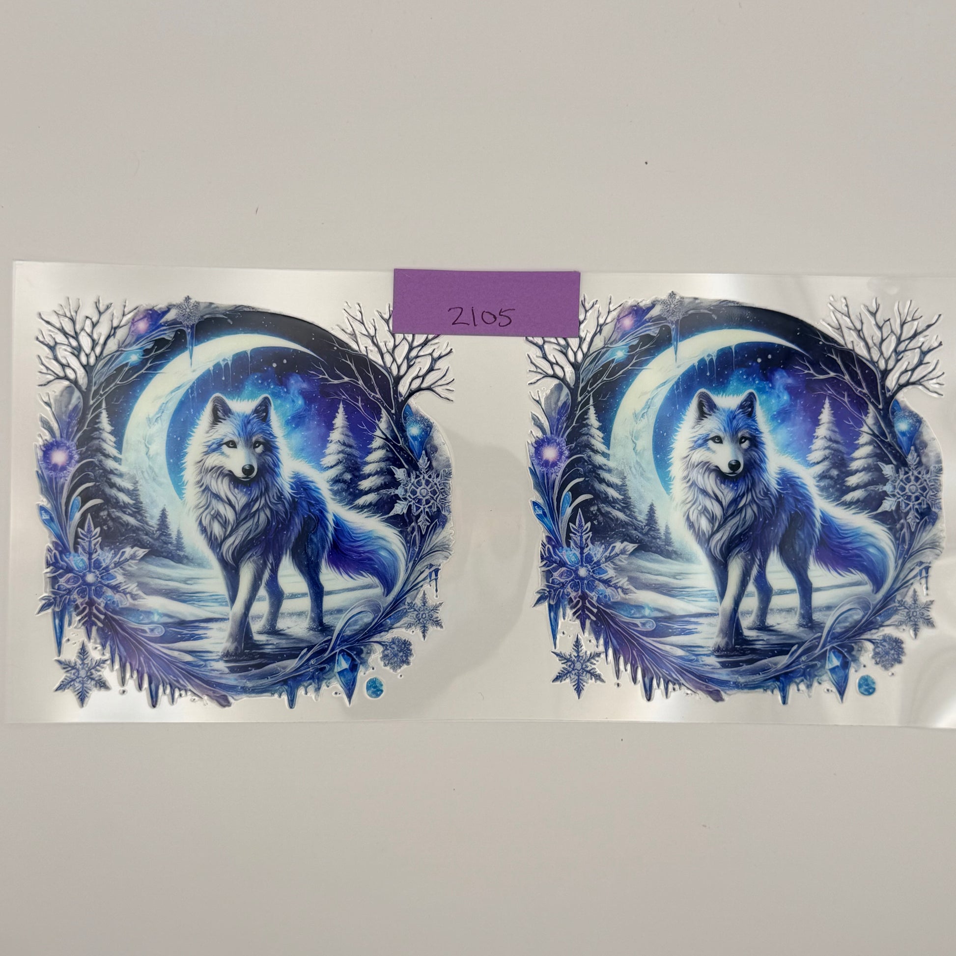 wolf and moon