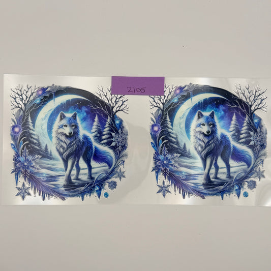 wolf and moon