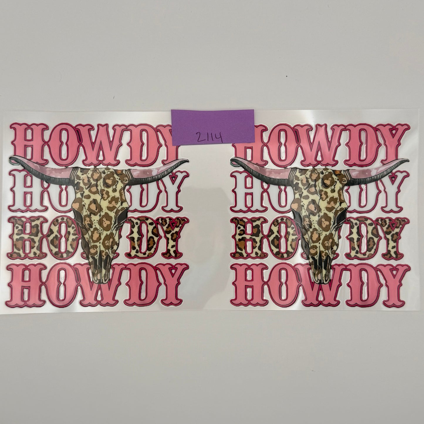 howdy cow print skull