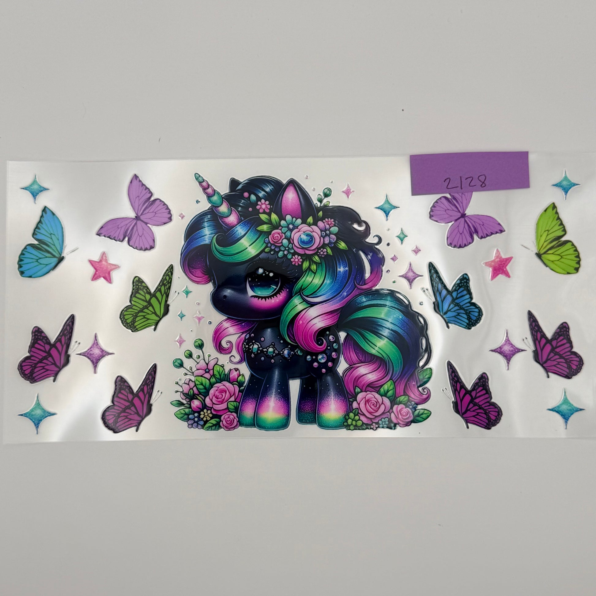 black colorful unicorn