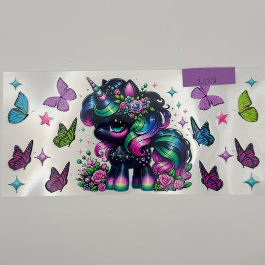 black colorful unicorn