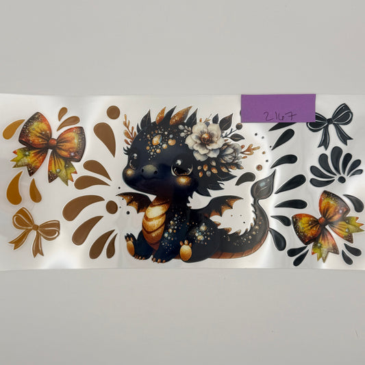 cute black and gold dragon