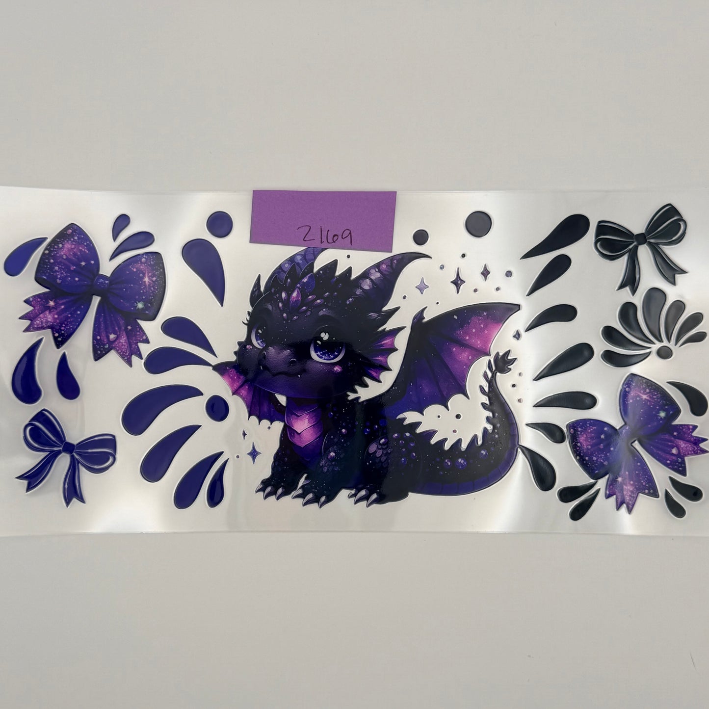 cute purple and black dragon