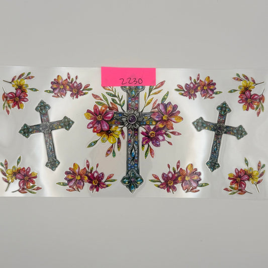 crosses and flowers