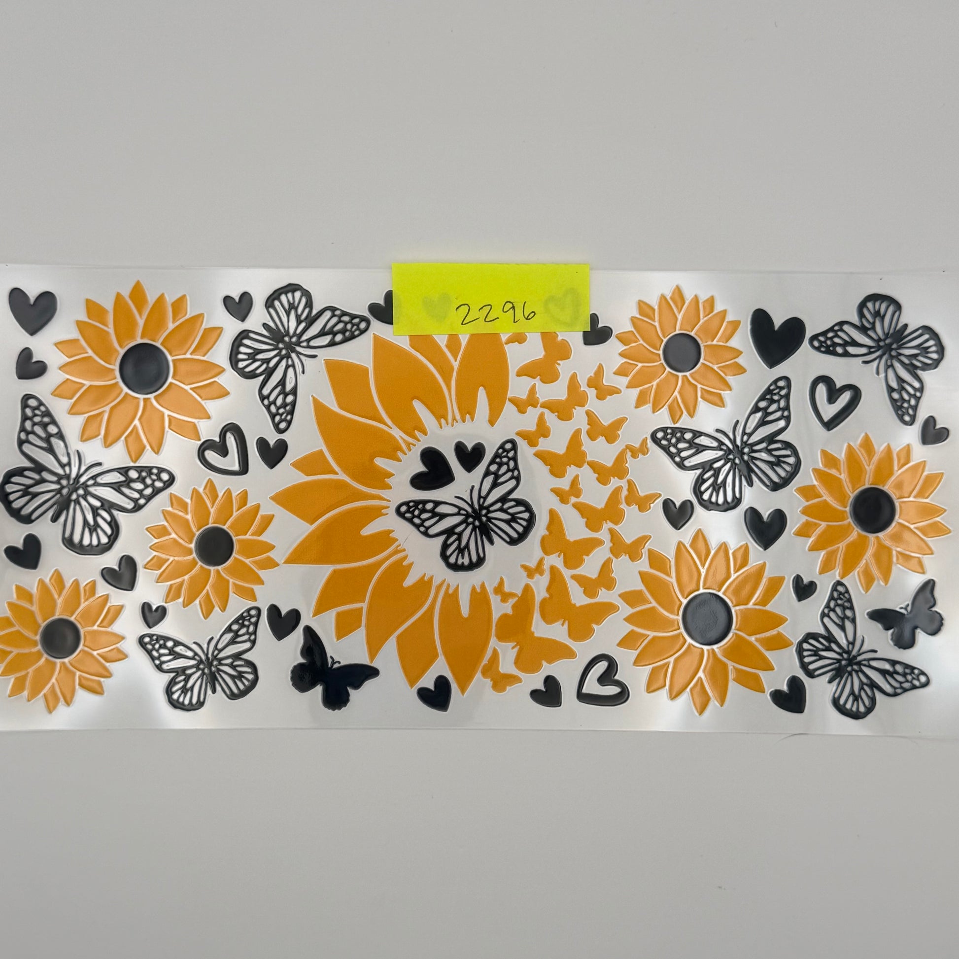 black & gold sunflower and butterflies