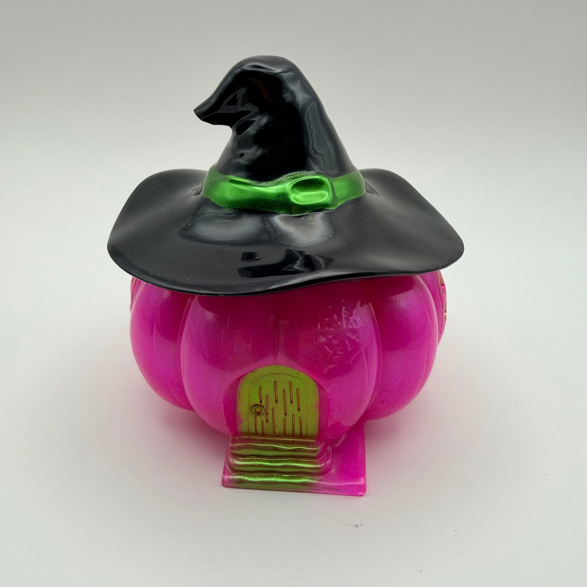 pink and green pumpkin container