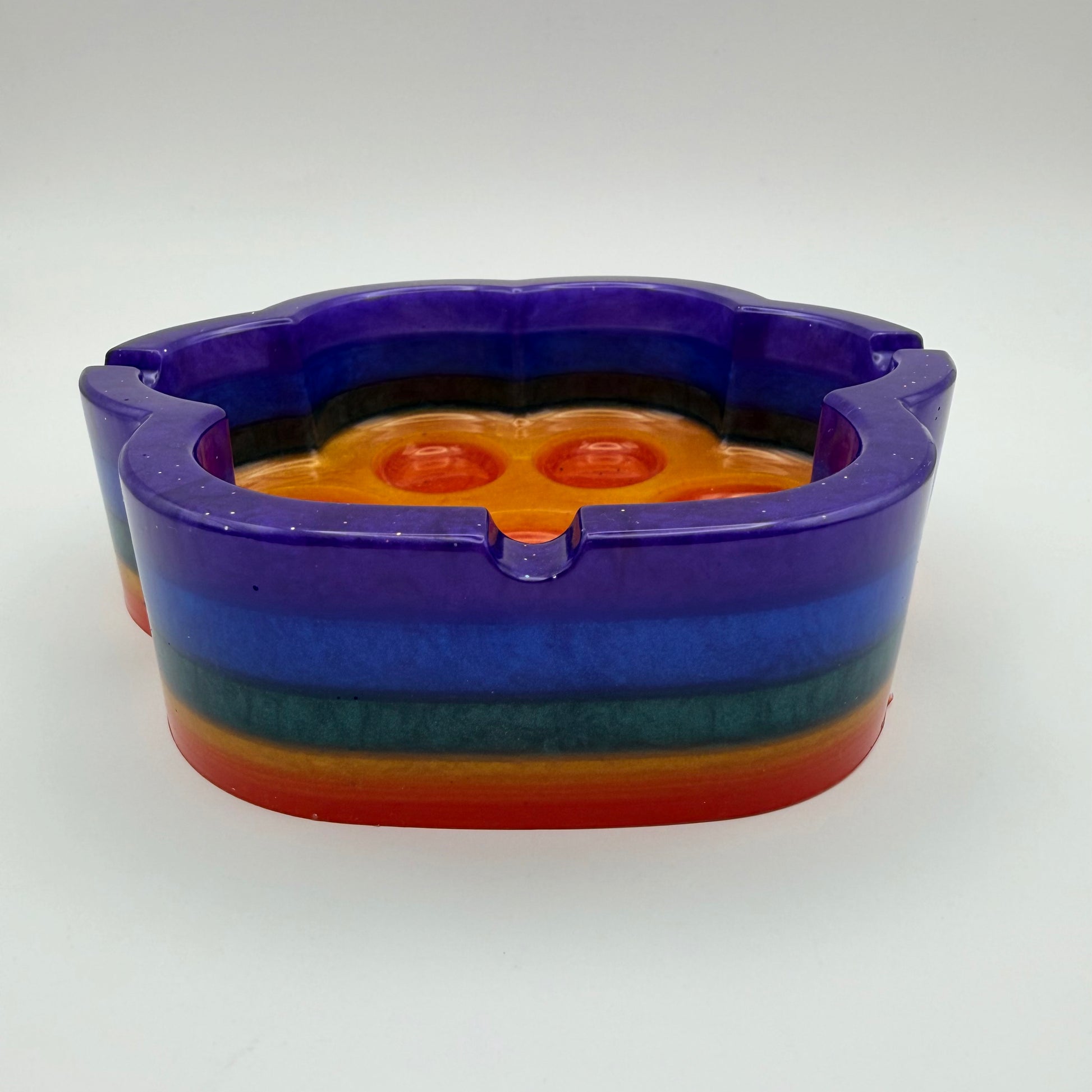 rainbow colored bowl or ashtray paw print