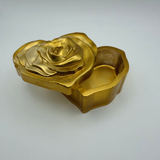 stunning gold heart container with lid