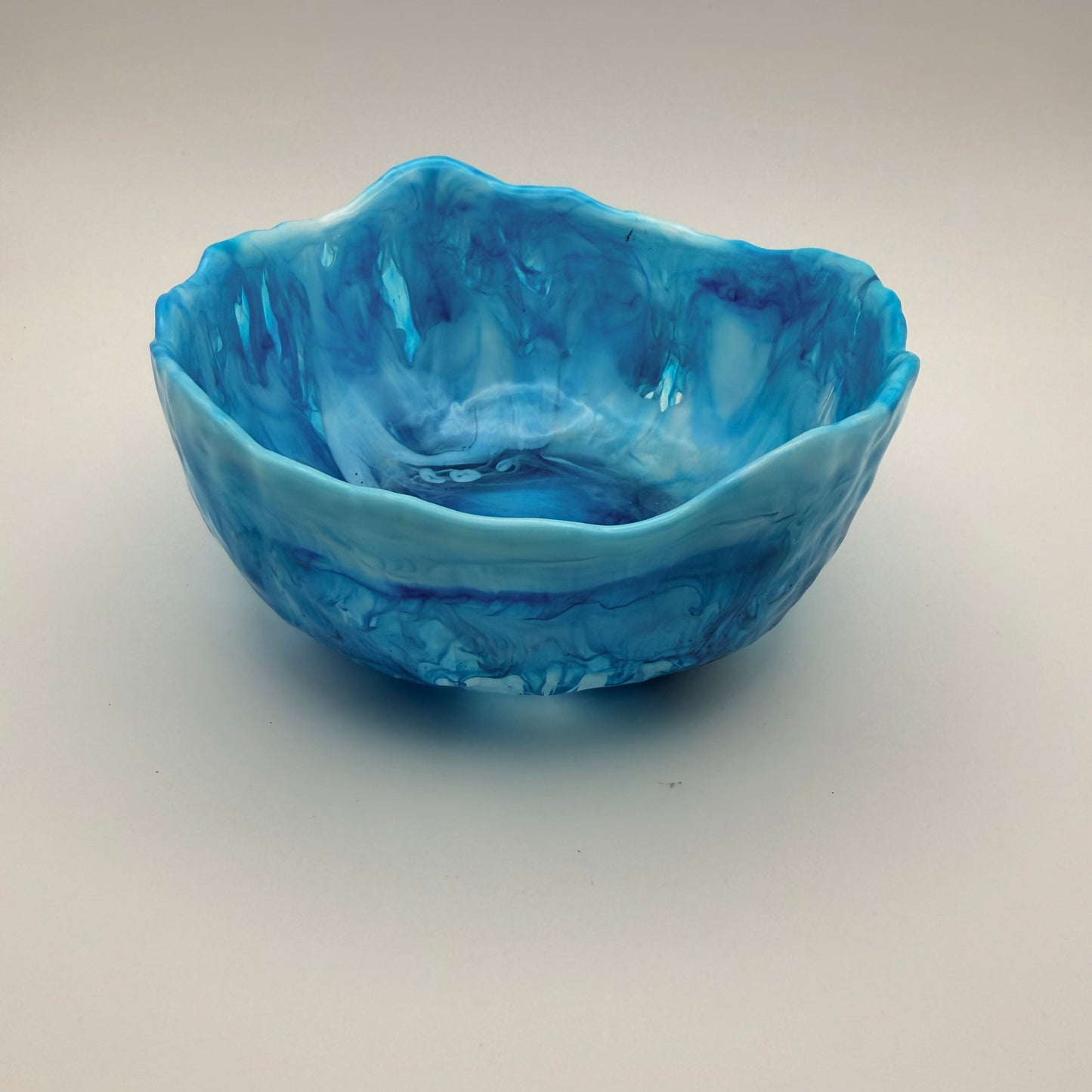blue and white irregular shaped bowl