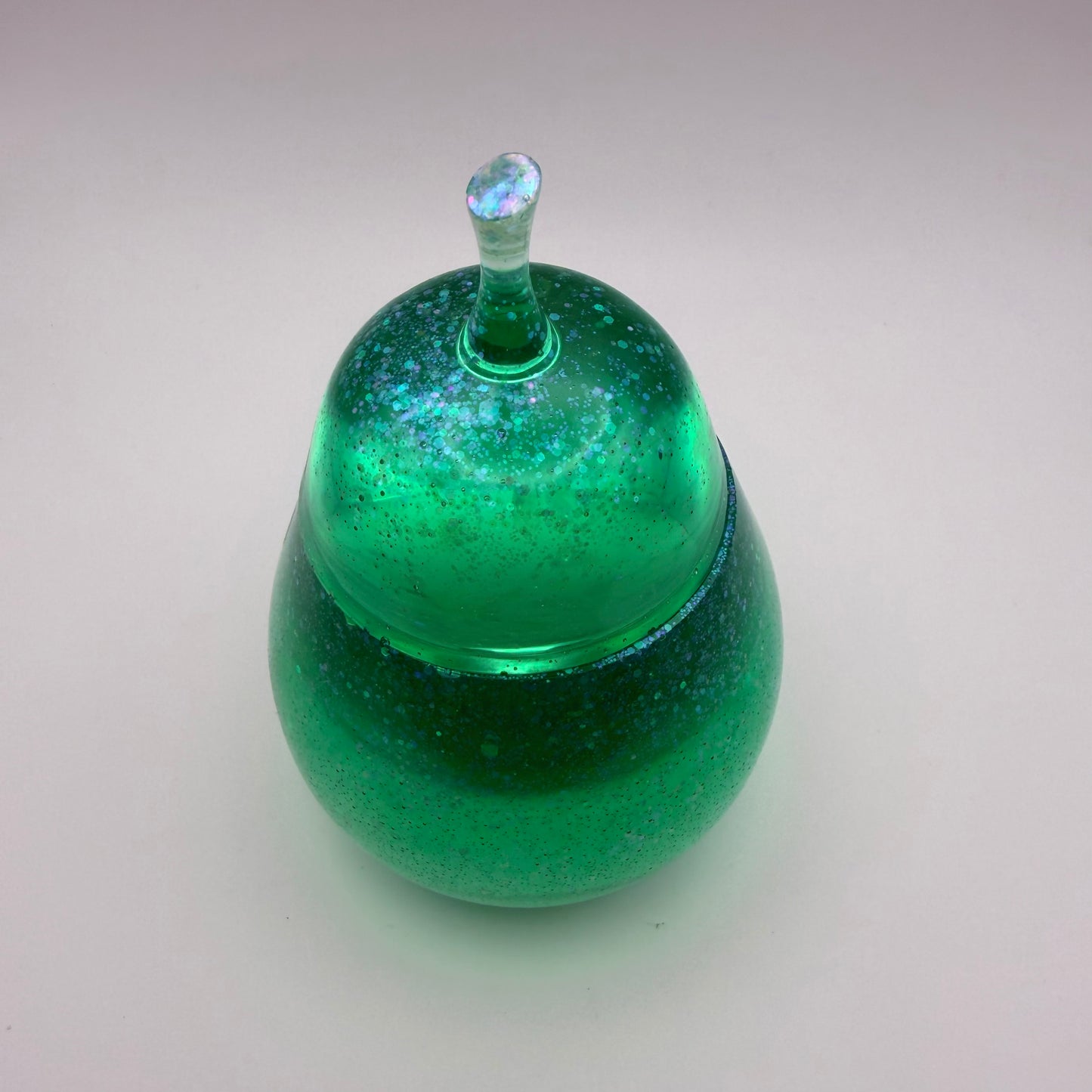 Extra Large Transparent Green Pear Container