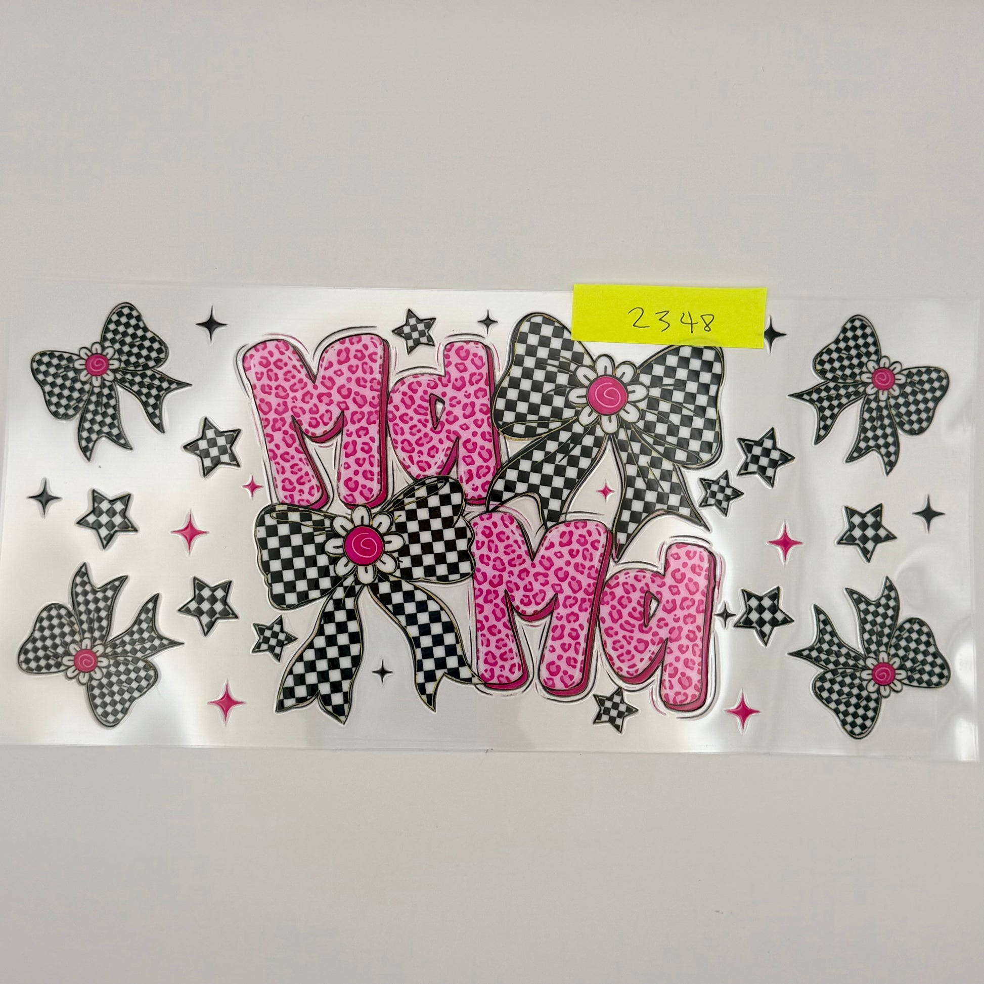 pink cheetah checkered bows
