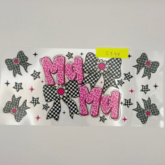 pink cheetah checkered bows