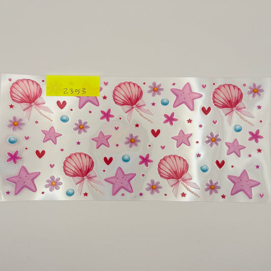 shells, starfish and flowers