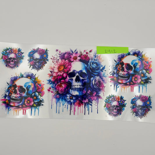 colorful skulls