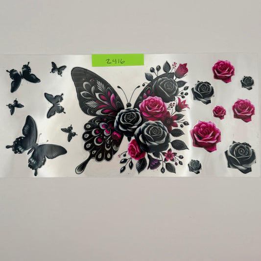 black and pink butterfly