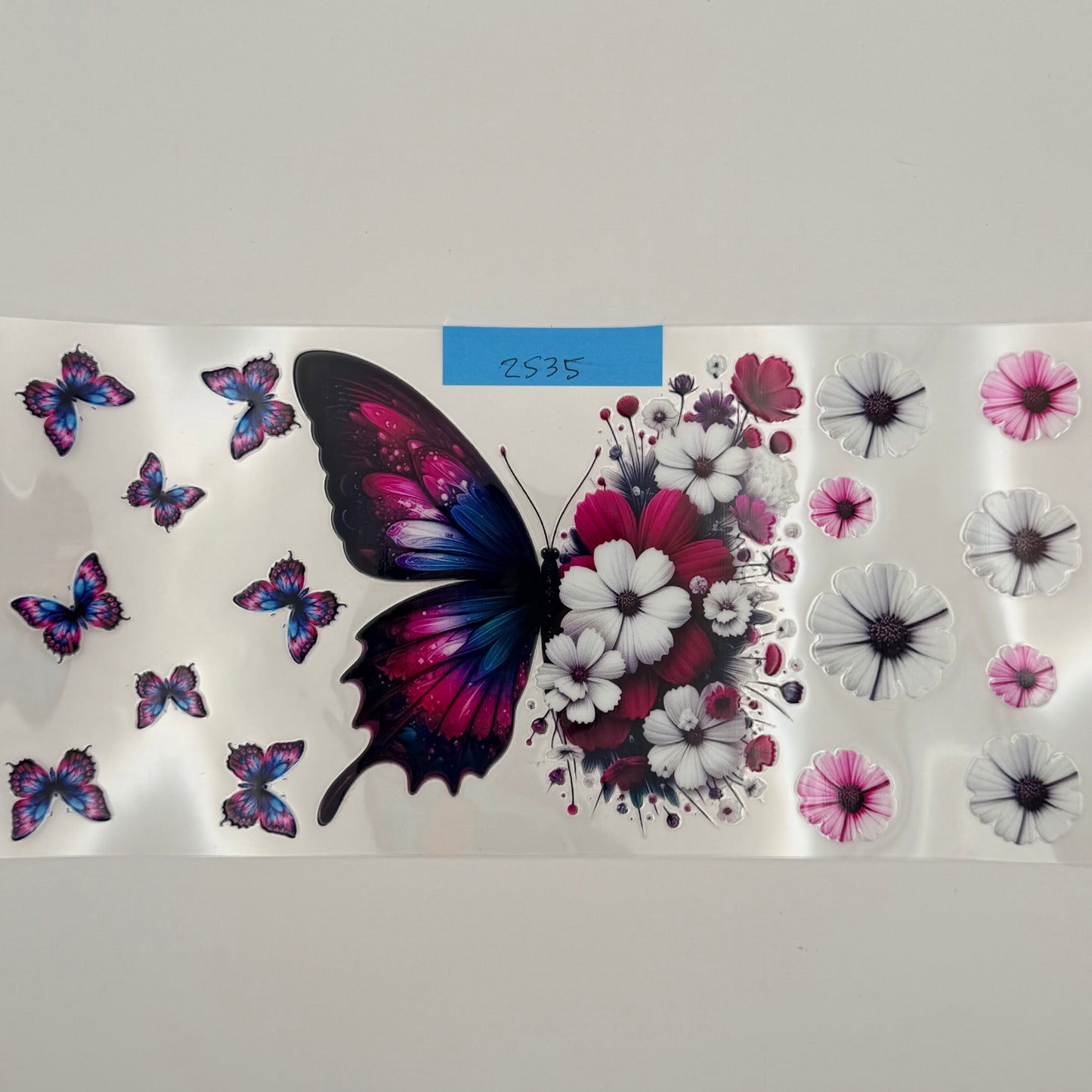 butterfly with white flowers